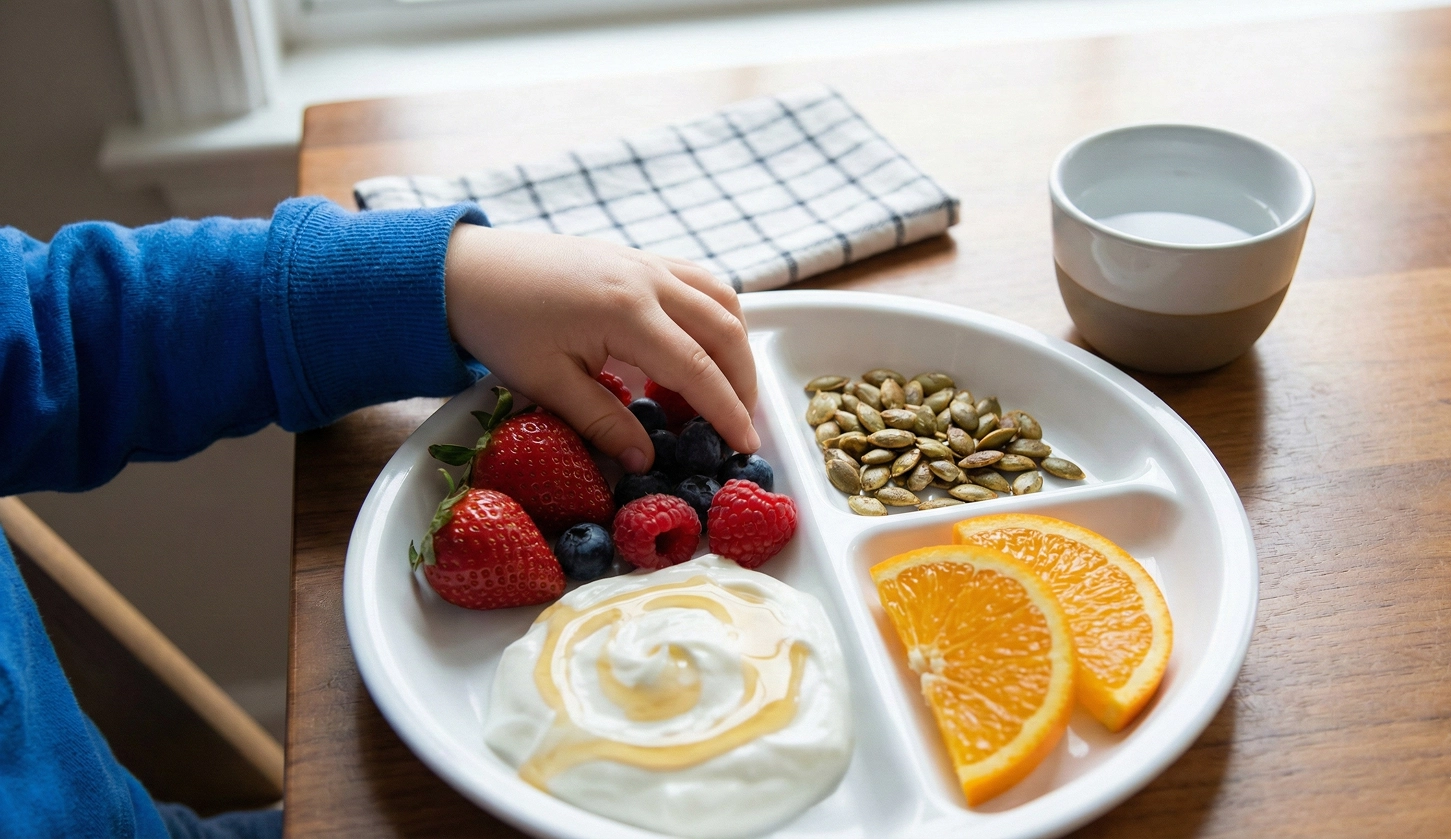 Illustration of kid-friendly snack tray